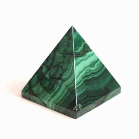 Tip Cristal - Piramida Malachit natural H 4 - 4.9 cm Latime 4 - 4.6 cm 126-151 gr - Vindecare Emotionala