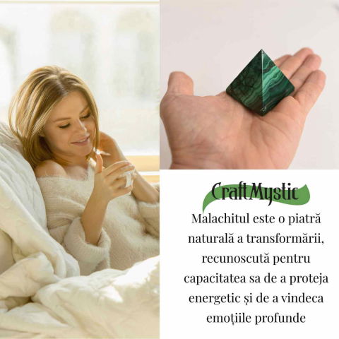 Piramida Malachit natural H 4 - 4.9 cm Latime 4 - 4.6 cm 126-151 gr - Vindecare Emotionala [1]
