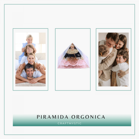 Piramida orgonica cu Turmalina neagra, Citrin, Cuart roz - Protectie si Armonie [7]