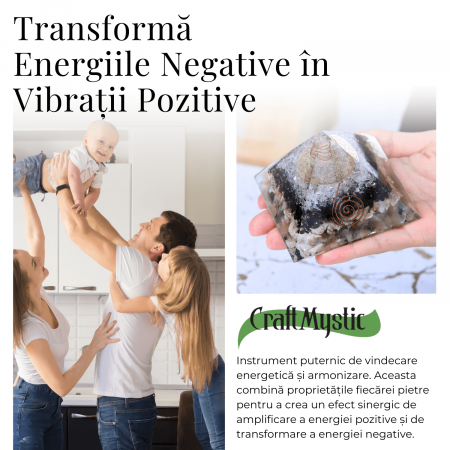 Piramida orgonica cu 3 tipuri de pietre naturale - Armonie si Energie [2]