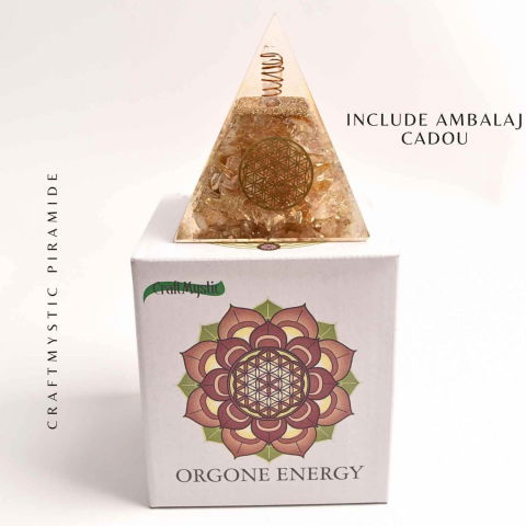 Piramida Orgonica cu Citrin Natural 80-90 mm - Prosperitate si Energie Pozitiva [5]