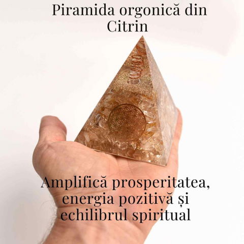 Piramida Orgonica cu Citrin Natural 80-90 mm - Prosperitate si Energie Pozitiva [2]