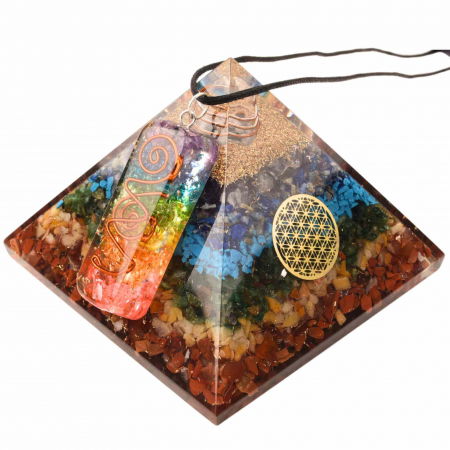 Piramide din Cristal și Orgonice - Piramida Orgonica cu 7 chakre - Generator de energie pozitiva, meditatie si echilibru spiritual