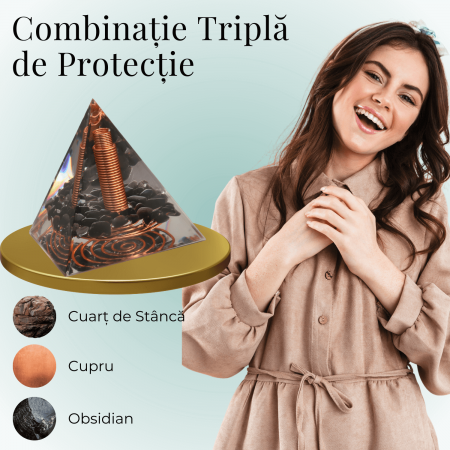 Piramida Orgonic Obsidian 60mm – Protectie, Claritate si Transformare Interioara [5]