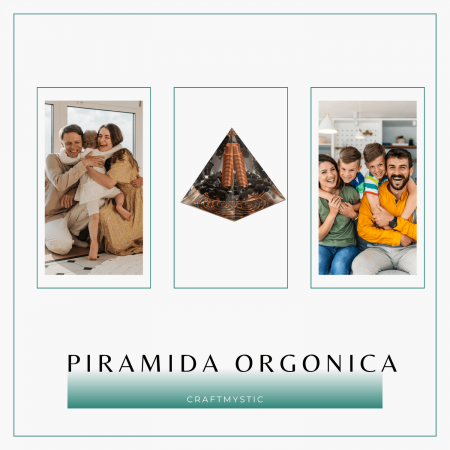 Piramida Orgonica Obsidian cu Varf de Cuart de Stanca si Spirala de Cupru - Protectie [8]