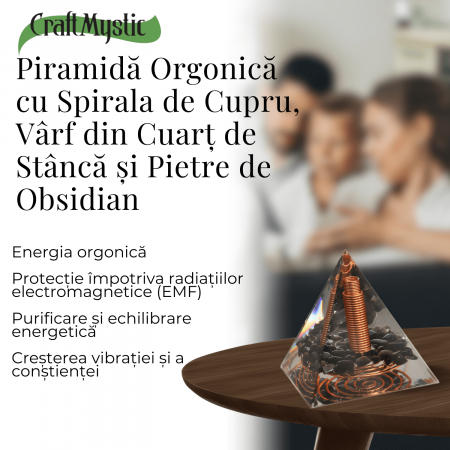 Piramida Orgonic Obsidian 60mm – Protectie, Claritate si Transformare Interioara [3]