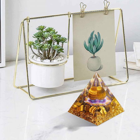 Piramida Orgonica 8 cm cu Sfera si cristale Ochi de Tigru: Atrage Abundenta si Energie Pozitiva in Viata Ta [5]