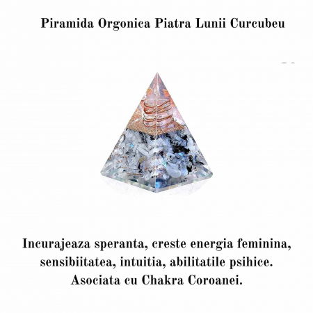Piramida Inspirationala Orgonita pentru Succes | Piramida Orgone din Piatra Lunii Curcubeu - Liniste – Dezvoltare – Putere [6]