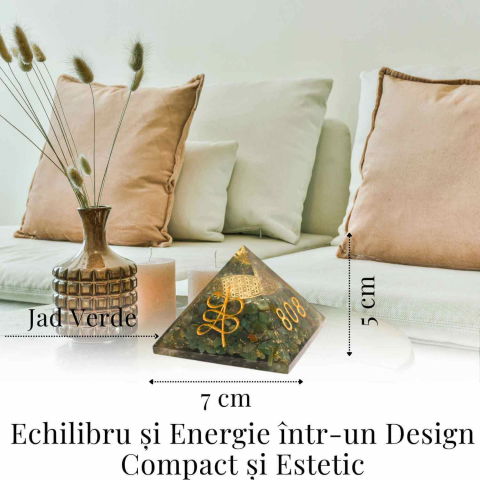 Piramida Orgonica cu Simboluri Zibu si Jad Verde – Energia Secreta a Echilibrului [4]
