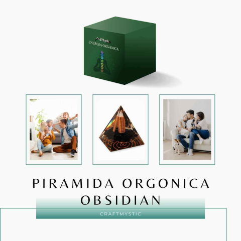 Piramida Orgonic Obsidian 60mm – Protectie, Claritate si Transformare Interioara [9]