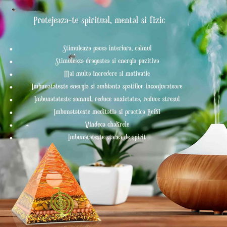 Piramida Orgonit 8.5 cm pentru energie pozitiva, echilibrare spirituala si protectie impotriva emisiilor electromagnetice [6]
