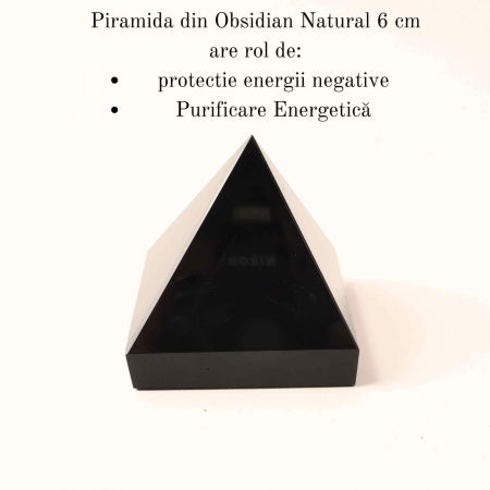 Piramida de Obsidian Natural, 60 mm - Protectie si Purificare Energetica [1]