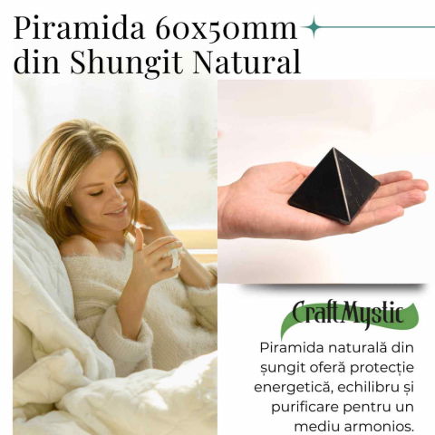 Piramida Sculptata Manual 60mm din Shungit Natural [1]