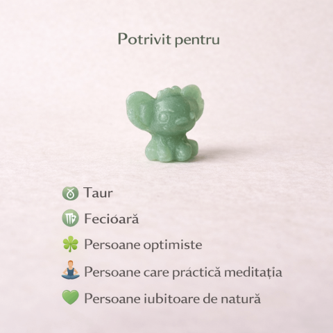Figurina din aventurin verde, pastratoare de speranta si echilibru interior. [4]