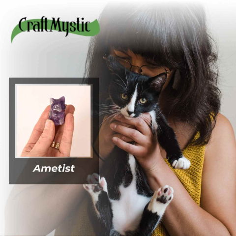 Figurina Pisica din Ametist – Protectie Spirituala, Intuitie si Liniste Interioara [1]