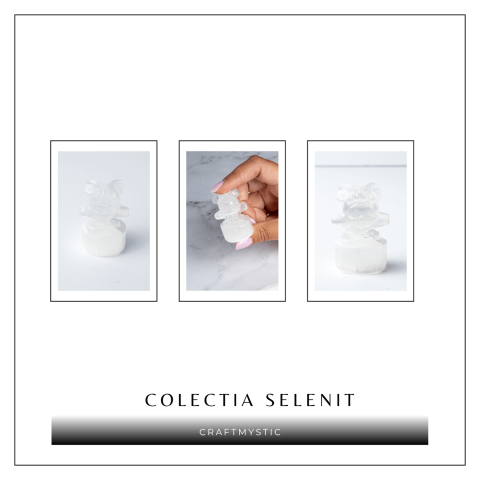 Figurina Fetita din Selenit Natural Marocan cu Suport – Sculptura Decorativa pentru Liniste si Purificare Energetica [7]