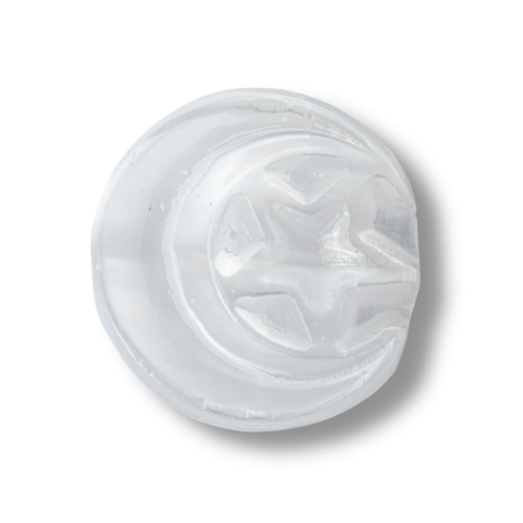 Placa Decorativa din Selenit Natural 5.5cm – Model Luna si Stele pentru Armonie si Claritate Energetica [0]