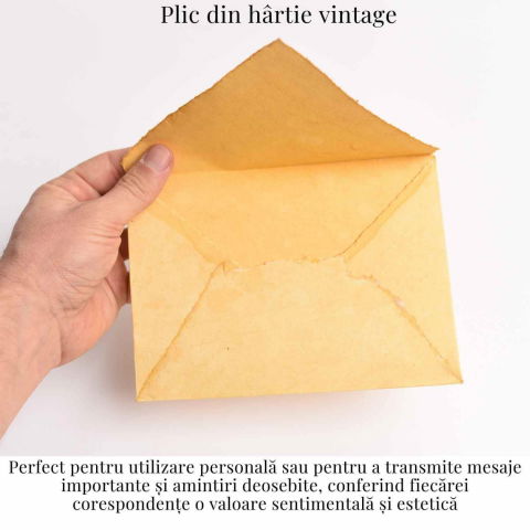 Plic din hartie vintage de bumbac 13x18 cm – Eleganta si rafinament [4]