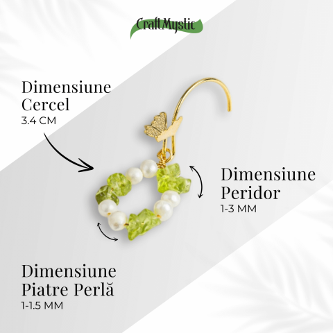 Transformare si Lumina – Cercei cu Peridot, Perle si Fluture [3]