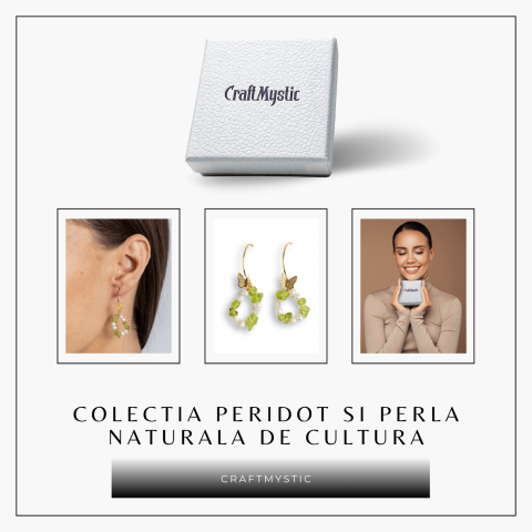 Transformare si Lumina – Cercei cu Peridot, Perle si Fluture [7]