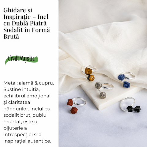 Ghidare si inspiratie – Inel cu dubla piatra sodalit in forma bruta [2]