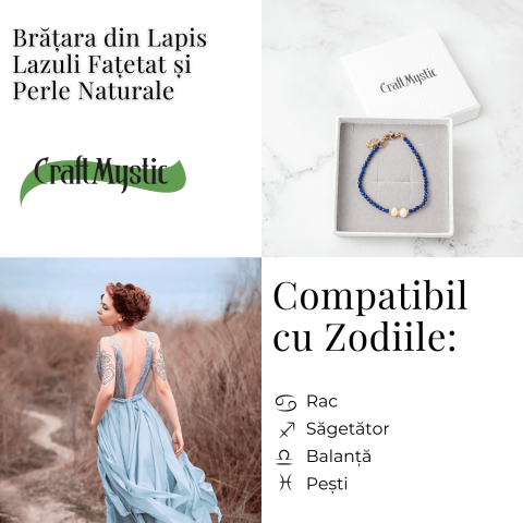 Intelegere si Claritate – Bratara din Lapis Lazuli Fatetat si Perle Naturale de Cultura [4]