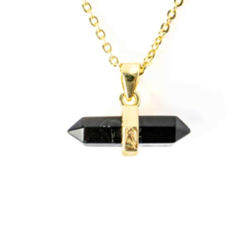 Incredere si Curaj - Protectie si Echilibru – Colier din Obsidian Natural pe Lant de Cupru