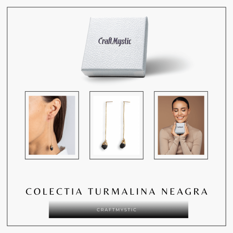 Radacinare si Eleganta – Cercei cu Turmalina si Lant Subtire [7]