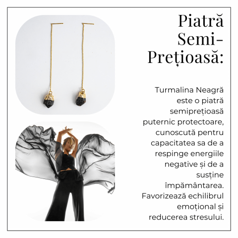 Radacinare si Eleganta – Cercei cu Turmalina si Lant Subtire [5]