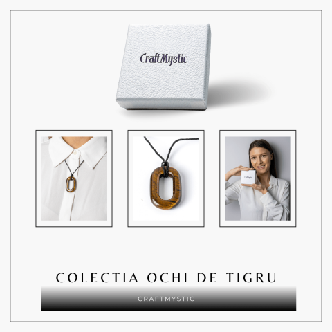 Colier cu Pandantiv Oval din Ochi de Tigru Natural – Putere si Protectie [7]