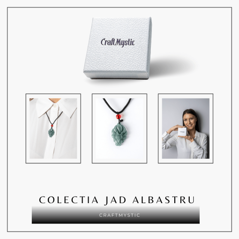 Farmec si Protectie – Colier Vulpe cu Noua Cozi din Jad Albastru de Guatemala [7]