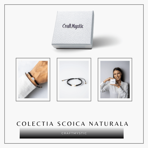 Energie Pozitiva si Puritate – Bratara cu Charm Pisica din Scoica Naturala Alba [7]