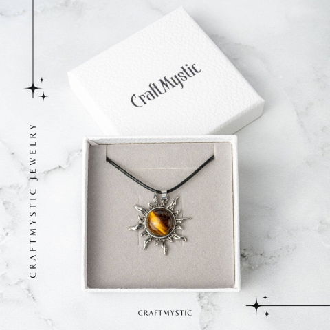 Putere si Vitalitate – Colier Soare cu Ochi de Tigru Natural [6]