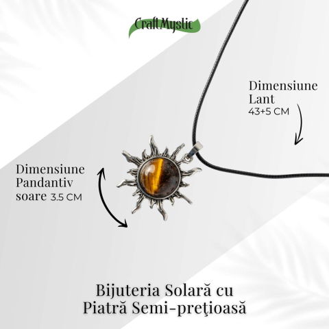 Putere si Vitalitate – Colier Soare cu Ochi de Tigru Natural [3]