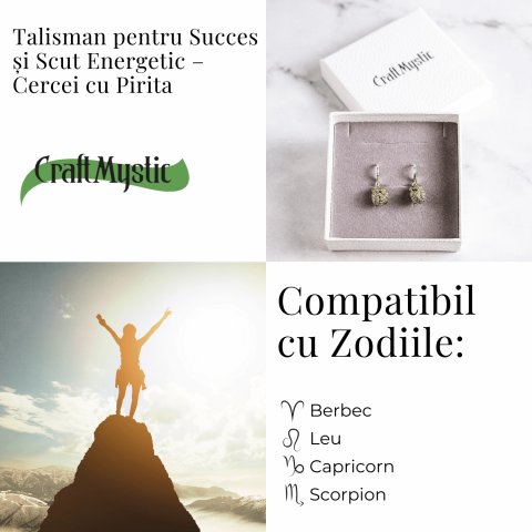 Talisman pentru succes si scut energetic – Cercei argintii cu Pirita [3]