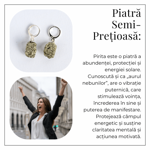 Talisman pentru succes si scut energetic – Cercei argintii cu Pirita [4]