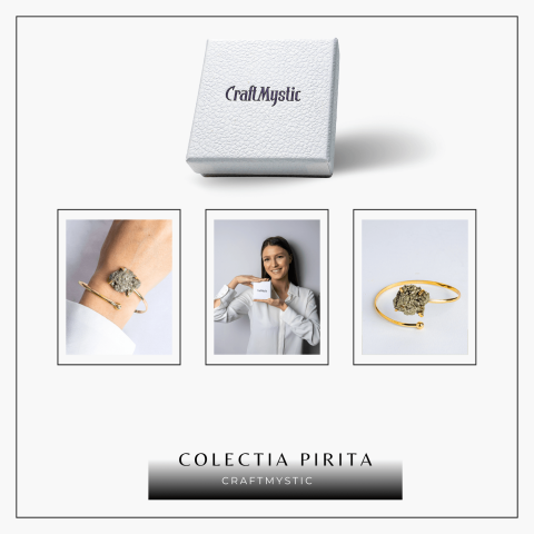 Magnet pentru bani si energie – Bratara aurie cu piatra de pirita [7]