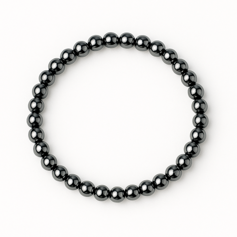 Capricorn - Putere si claritate – Bratara elastica cu pietre de hematit 6 mm