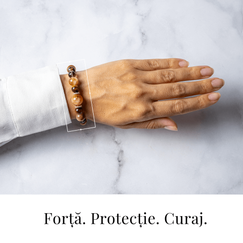 Energie si Abundenta – Bratara din Ochi de Tigru Auriu, Ochi de Tigru, Citrin si Cuart Fumuriu Natural [1]