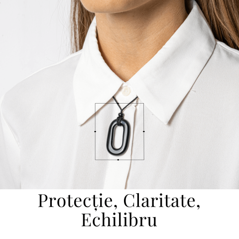 Colier cu Pandantiv Oval din Obsidian Natural – Piatra Protectoare [1]