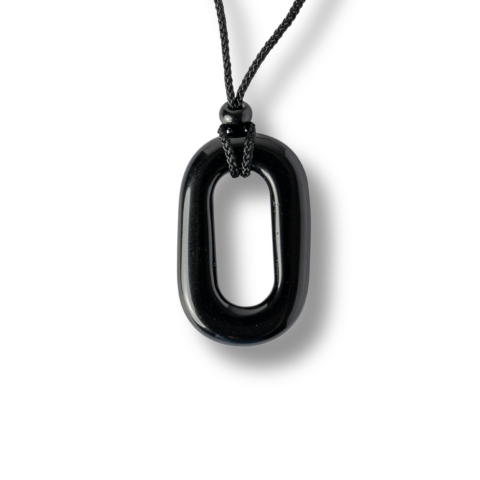 Colier cu Pandantiv Oval din Obsidian Natural – Piatra Protectoare [8]