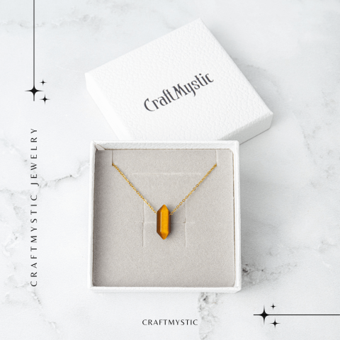 Protectie si Energie – Colier din Ochi de Tigru Natural cu Lant din Otel Inoxidabil [6]