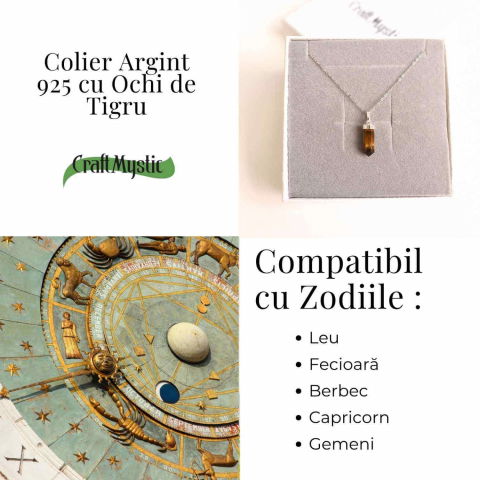 Putere si Protectie Zilnica – Colier Turnulet din Argint 925 cu Ochi de Tigru [3]