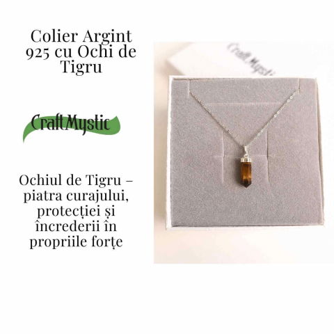 Putere si Protectie Zilnica – Colier Turnulet din Argint 925 cu Ochi de Tigru [2]