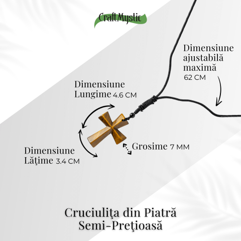 Putere si Protectie – Colier Cruce din Ochi de Tigru Natural [3]