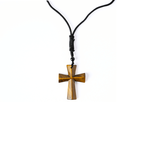 Putere si Protectie – Colier Cruce din Ochi de Tigru Natural [8]