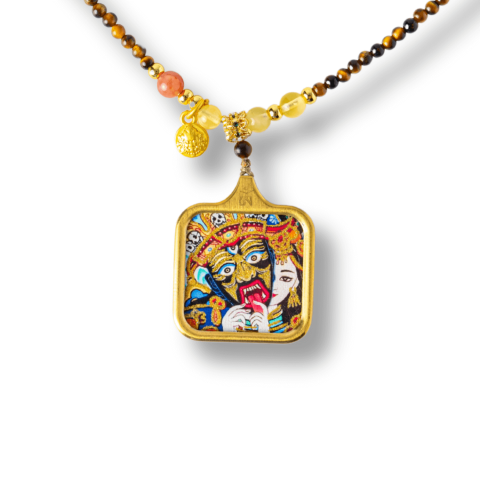 Bijuterii Semiprețioase - Putere si Protectie – Colier Zaki Ram Tangka cu Ochi de Tigru Natural