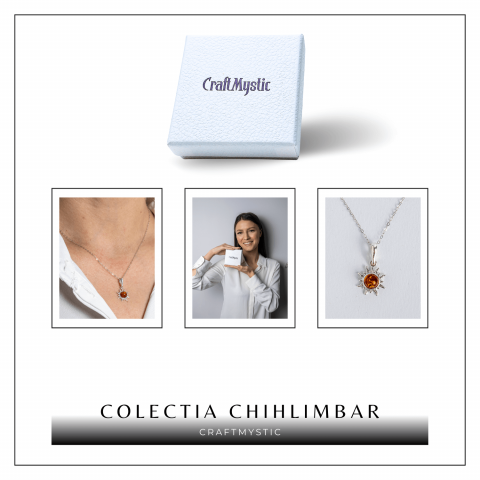 Un soare care te insoteste mereu – Colier cu chihlimbar si montura argint 925 [7]