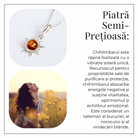 Un soare care te insoteste mereu – Colier cu chihlimbar si montura argint 925 [5]