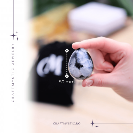 Ou Handmade de 50mm din Piatra Naturală de Piatra Lunii Curcubeu [1]